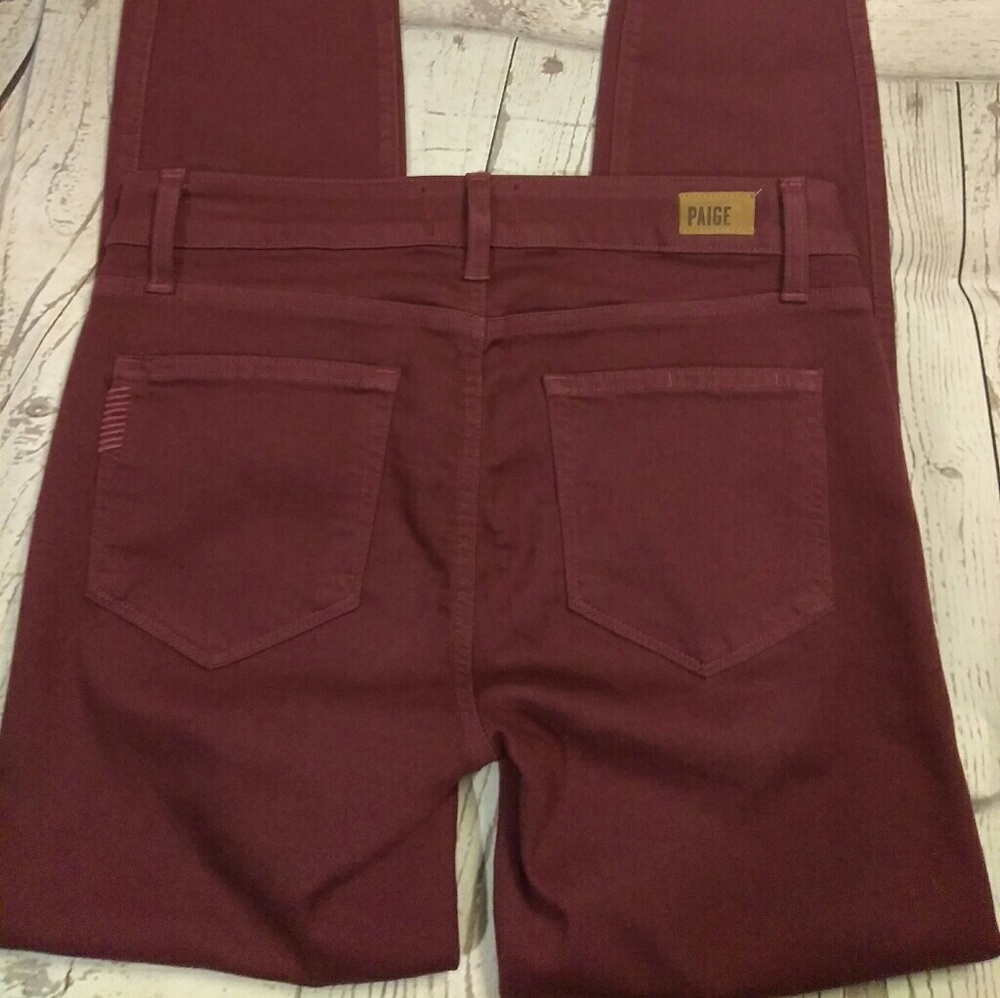 💰SOLD💰Paige Burgundy Wine Verdugo Ultra Skinny - Picture 5 of 6